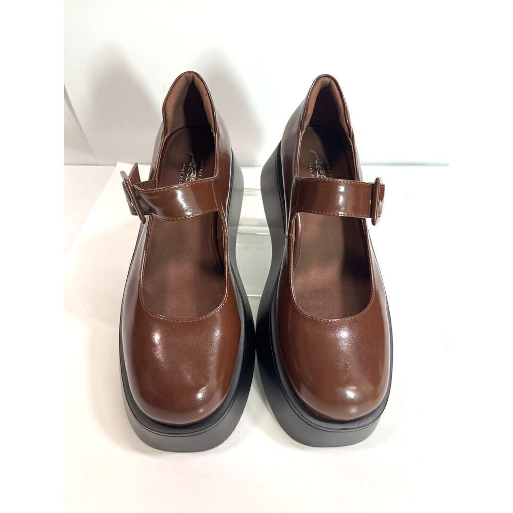 Free People X Jeffrey Campbell Ichika Mary Jane Platform Brown Size 9 - Picture 11 of 11